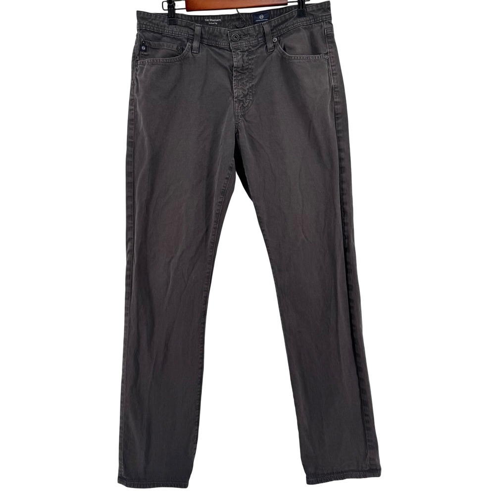 AG Adriano Goldschmied The Graduate Pants Mens 33x34 Gray Tailored Leg